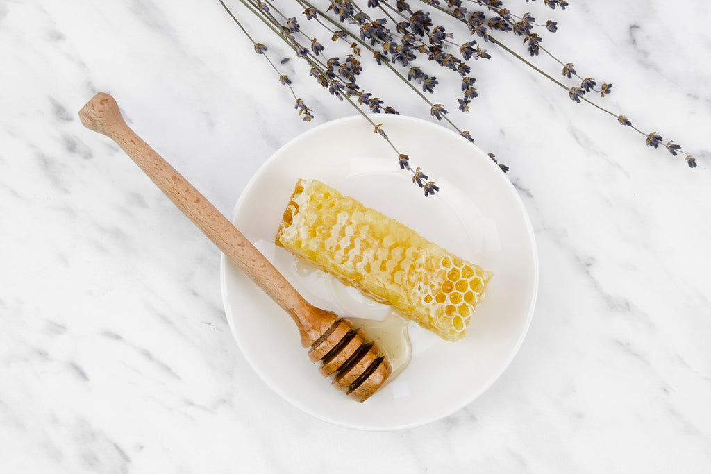 Bar of Register Family Farm peppermint scented beeswax soap.