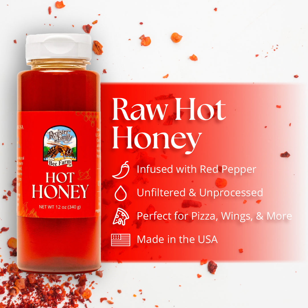 Hot Raw Wildflower Honey | Sweet & Spicy Hot Honey | Register