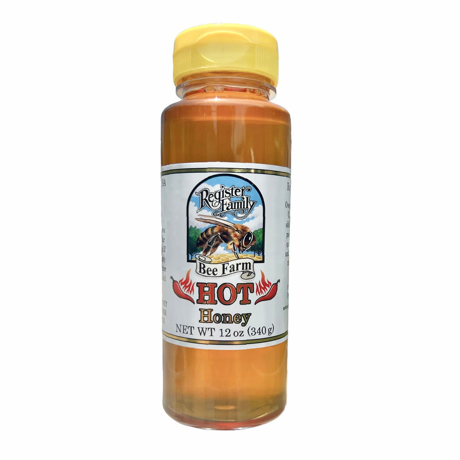 Hot Raw Wildflower Honey 12oz Squeeze Bottle