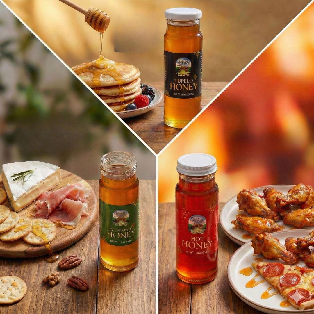 Raw Hot Honey | Sweet & Spicy Wildflower Honey | Register Family Farm