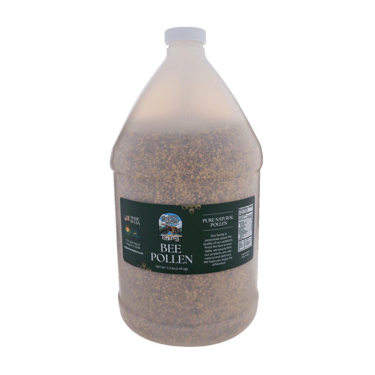 Raw Bee Pollen — 5.5 lb Jug