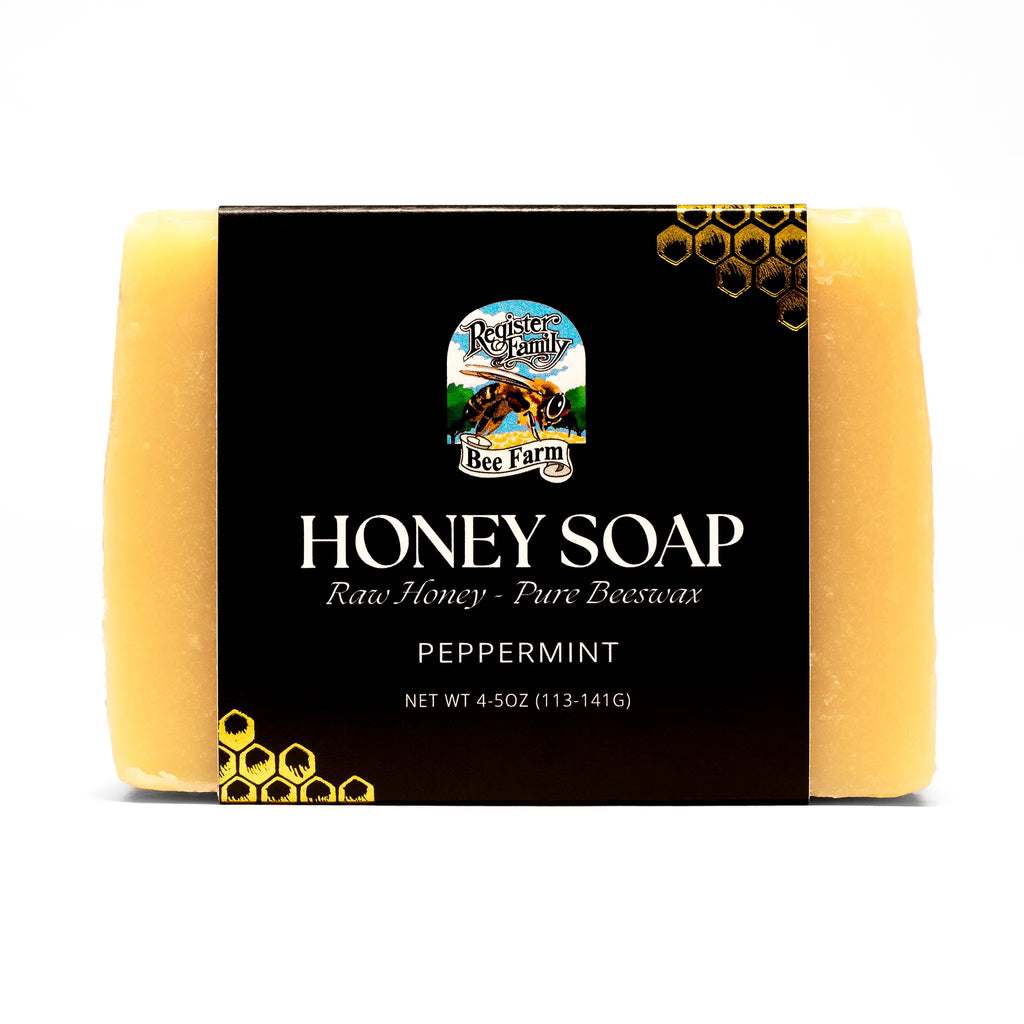 Natural beeswax peppermint soap with moisturizing ingredients, gentle and perfect for daily cleansing
