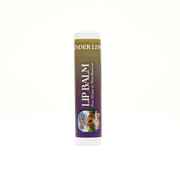 Natural honey lavender lemonade lip balm made with beeswax, smooth texture and sweet scent for everyday lip care