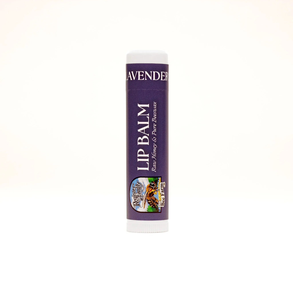 Natural honey lavender lip balm made with beeswax, smooth texture and sweet scent for everyday lip care