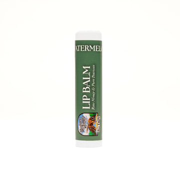 Natural honey watermelon lip balm made with beeswax, smooth texture and sweet scent for everyday lip care