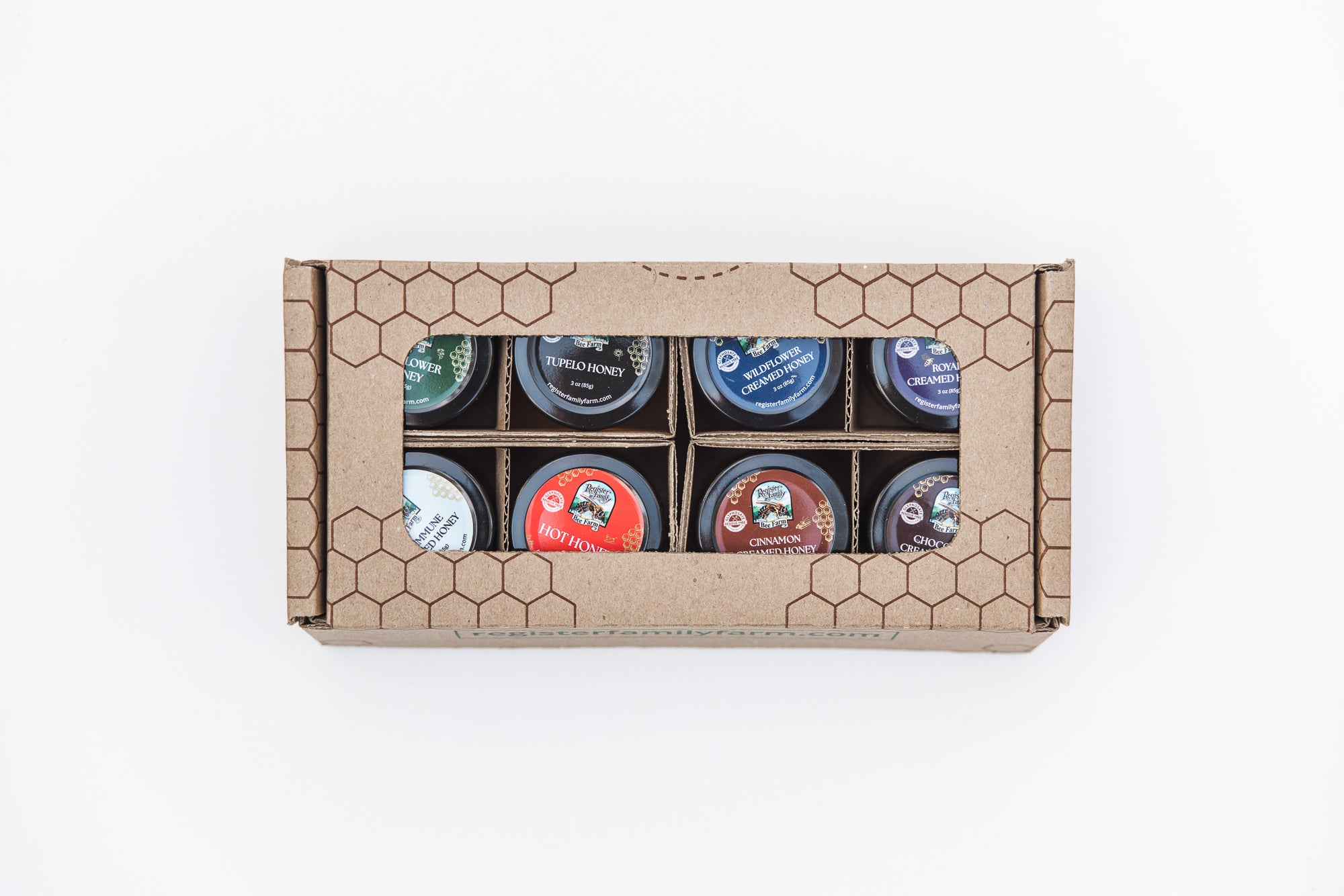 8-Pack Honey Gift Box | Clean Raw Honey Sampler Set | Register