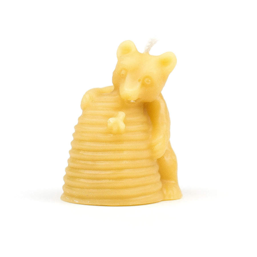 Hive with bear beeswax candle