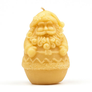 Santa-shaped beeswax candle.