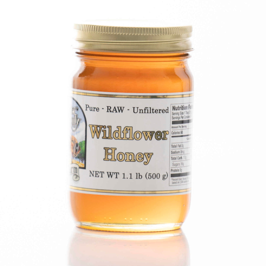 Raw Wildflower Honey - Round Glass Jar