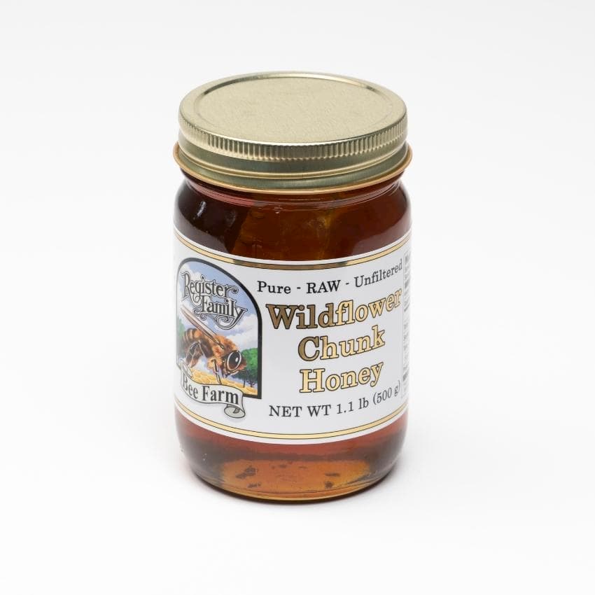 Raw Wildflower Comb Honey - Round Glass Jar