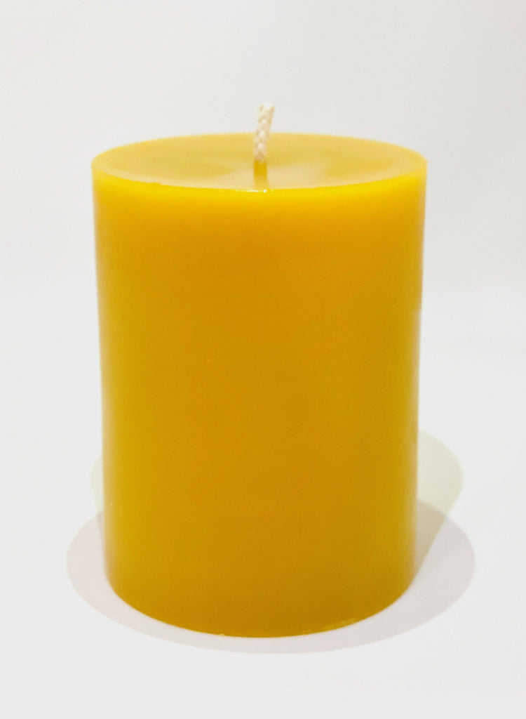 Pure beeswax pillar 4 inch candle, air purifying and hypoallergenic